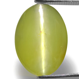 9.33-Carat Pair of Greenish Yellow Indian Chrysoberyl Cat's Eye - Click Image to Close