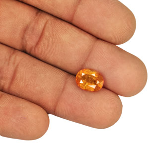 3.51-Carat Oval-Cut Bright Fanta Orange Tajikistan Clinohumite - Click Image to Close