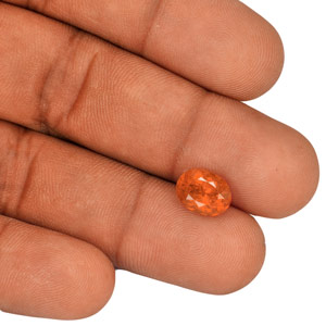 2.98-Carat Lustrous Dark Orange Clinohumite from Tajikistan - Click Image to Close