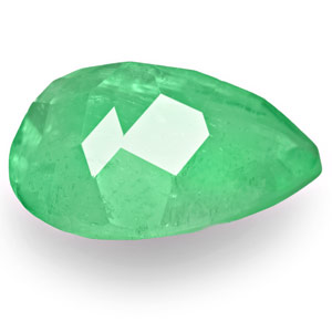 1.36-Carat Vivid Bluish Green Eye-Clean Pear-Shaped Emerald - Click Image to Close