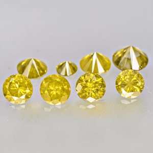 0.82-Carat 24-Pc Lot of Natural Fancy Intense Yellow Diamonds - Click Image to Close