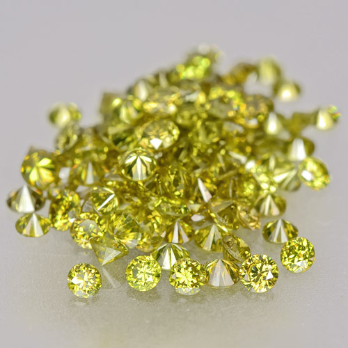 1.26-Carat 141-Pc Lot of Fancy Intense Greenish Yellow Diamonds - Click Image to Close