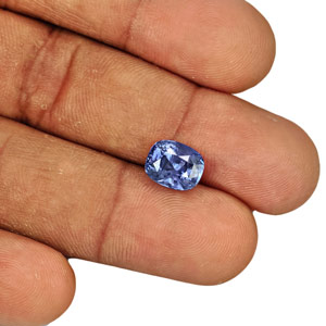 4.51-Carat Eye-Clean Cushion-Cut Lustrous Intense Blue Sapphire - Click Image to Close