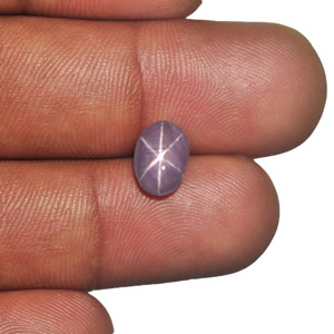 2.88-Carat Greyish Violet Star Sapphire from Ceylon (Sharp Star) - Click Image to Close