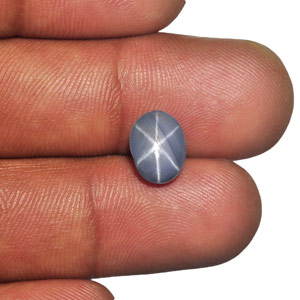 4.01-Carat Bluish Grey Star Sapphire from Sri Lanka (Unheated) - Click Image to Close
