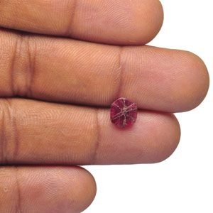 1.39-Carat Pinkish Red Hexagonal Trapiche Ruby from Burma - Click Image to Close