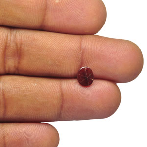 0.94-Carat Oval-Cut Pigeon Blood Red Trapiche Ruby from Burma - Click Image to Close