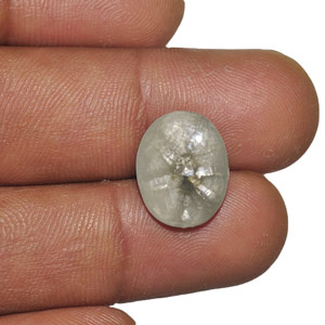 9.46-Carat Oval-Cut Greyish White Trapiche Sapphire from Burma - Click Image to Close