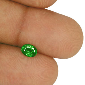 0.75-Carat Rich Green Oval-Cut Tsavorite Garnet from Kenya - Click Image to Close
