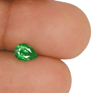 0.96-Carat Fiery Neon Green Pear-Shaped Tsavorite Garnet - Click Image to Close