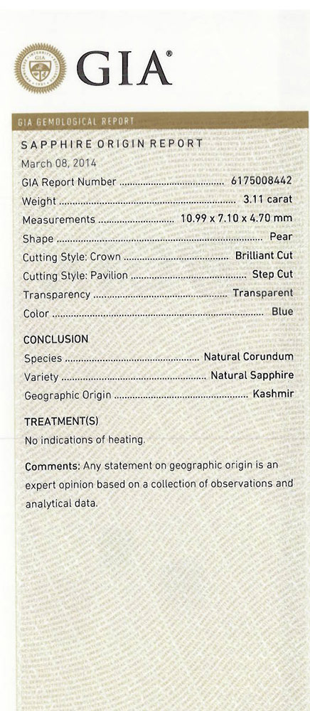 3.11-Carat Velvety Cornflower Blue Kashmir-Origin Sapphire (GIA) - Click Image to Close