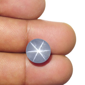 12.34-Carat 11mm Round Star Sapphire with Very Sharp 6-Ray Star - Click Image to Close