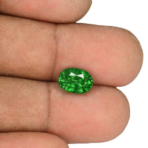 2.38-Carat Oval-Cut Rich Chrome Green Kenyan Tsavorite Garnet - Click Image to Close