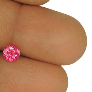 0.79-Carat 5.50mm Round Eye-Clean Hot Pink Mahenge Spinel - Click Image to Close
