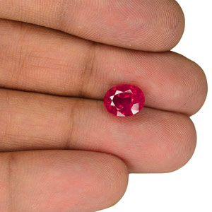 3.43-Carat Rare Rich Velvety Pinkish Red Afghan Ruby (Unheated) - Click Image to Close