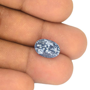 6.96-Carat Unheated Eye-Clean Soft Violetish Blue Sapphire (GIA) - Click Image to Close