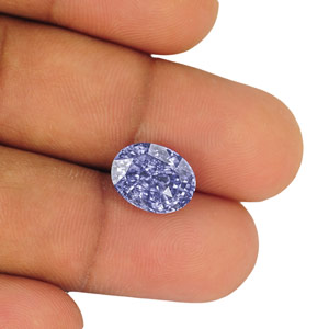 6.76-Carat Unheated Oval-Cut Vivid Violetish Blue Sapphire (GIA) - Click Image to Close