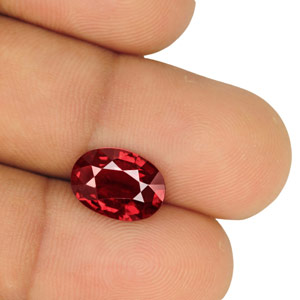 3.41-Carat Oval-Cut Brownish Orangish Red Burmese Spinel (IGI) - Click Image to Close