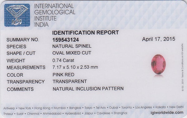 0.74-Carat VS-Clarity Reddish Pink Spinel from Burma (Unheated) - Click Image to Close
