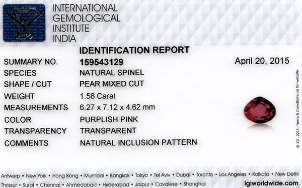1.58-Carat VVS-Clarity Lustrous Purplish Pink Burmese Spinel - Click Image to Close