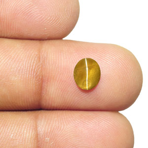 1.61-Carat Beautiful Golden Brown Ceylon Chrysoberyl Cat's Eye - Click Image to Close