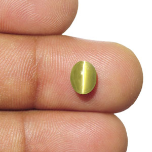 1.79-Carat Brownish Green Chrysoberyl Cat's Eye from Sri Lanka - Click Image to Close