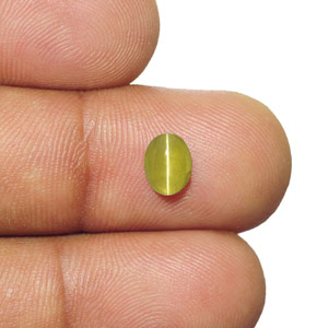 1.14-Carat Brownish Green Chrysoberyl Cat's Eye (IGI-Certified) - Click Image to Close