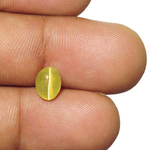 1.92-Carat Yellowish Brown Chrysoberyl Cat's Eye from Sri Lanka - Click Image to Close