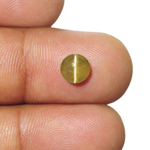 1.53-Carat 6mm Round Deep Brown Ceylon Chrysoberyl Cat's Eye - Click Image to Close