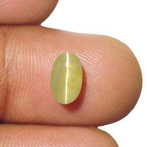 2.44-Carat Ceylon Chrysoberyl Cat's Eye with Strong Chatoyance - Click Image to Close