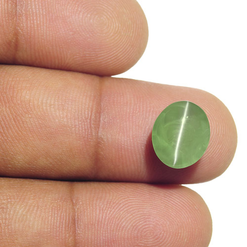 8.40-Carat Rare Transparent Lively Green Alexandrite Cat's Eye - Click Image to Close