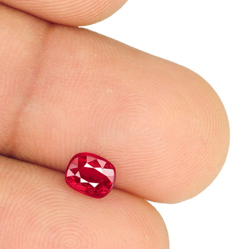 0.99-Carat Unheated Eye-Clean Cushion-Cut Ruby from Mozambique - Click Image to Close