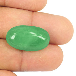 21.79-Carat Large Oval Cabochon-Cut Emerald from Colombia - Click Image to Close