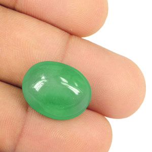 17.91-Carat Large Oval-Shaped Cabochon-Cut Emerald from Colombia - Click Image to Close