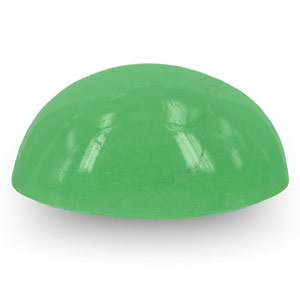 12.44-Carat Oval Cabochon-Cut Medium Green Colombian Emerald - Click Image to Close