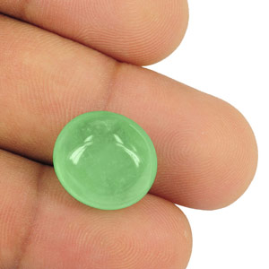 14.48-Carat Pastel Green Cabochon-Cut Emerald from Colombia - Click Image to Close