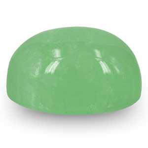 13.33-Carat Oval Cabochon-Cut Medium Green Colombian Emerald - Click Image to Close
