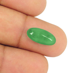 4.19-Carat Lively Intense Green Cabochon-Cut Colombian Emerald - Click Image to Close