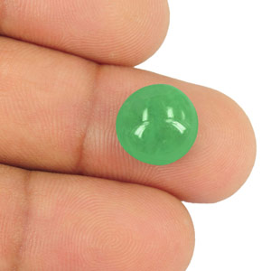 5.00-Carat 11mm Round Lively Intense Green Colombian Emerald - Click Image to Close