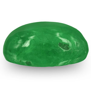 1.35-Carat Bright Green Cabochon-Cut Emerald from Zambia - Click Image to Close