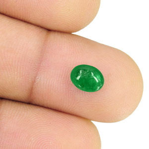 1.35-Carat Bright Green Cabochon-Cut Emerald from Zambia - Click Image to Close