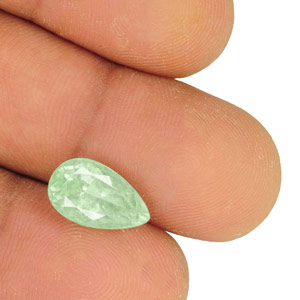 3.56-Carat Lustrous Bluish Green Pear-Shaped Colombian Emerald - Click Image to Close