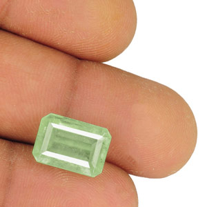 6.15-Carat Pale Green Octagon-Cut Emerald from Colombia - Click Image to Close