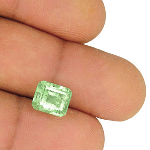 3.49-Carat Octagon-Cut Pastel Bluish Green Colombian Emerald - Click Image to Close