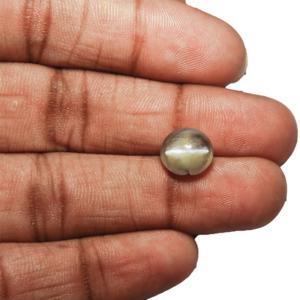 4.11-Carat Natural Chrysoberyl Cat's Eye with Blue Chatoyance - Click Image to Close