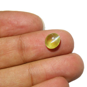 2.36-Carat Greenish Yellow AIGS-Certified Chrysoberyl Cat's Eye - Click Image to Close