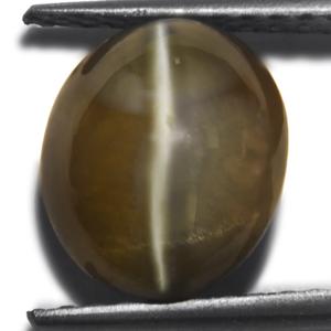 5.06-Carat Chrysoberyl Cat's Eye with 4-Ray Star - Click Image to Close