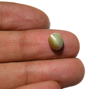 3.62-Carat Brownish Green Chrysoberyl Cat's Eye (AIGS) - Click Image to Close