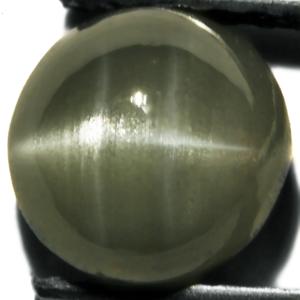 2.94-Carat Unique Dark Green Chrysoberyl Cat's Eye - Click Image to Close