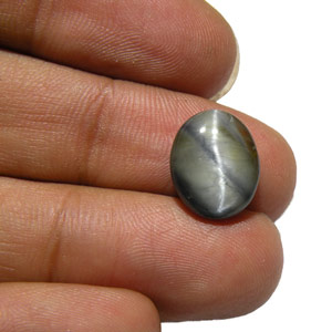 8.16-Carat Large Greenish Grey Chrysoberyl Cat's Eye (AIGS) - Click Image to Close